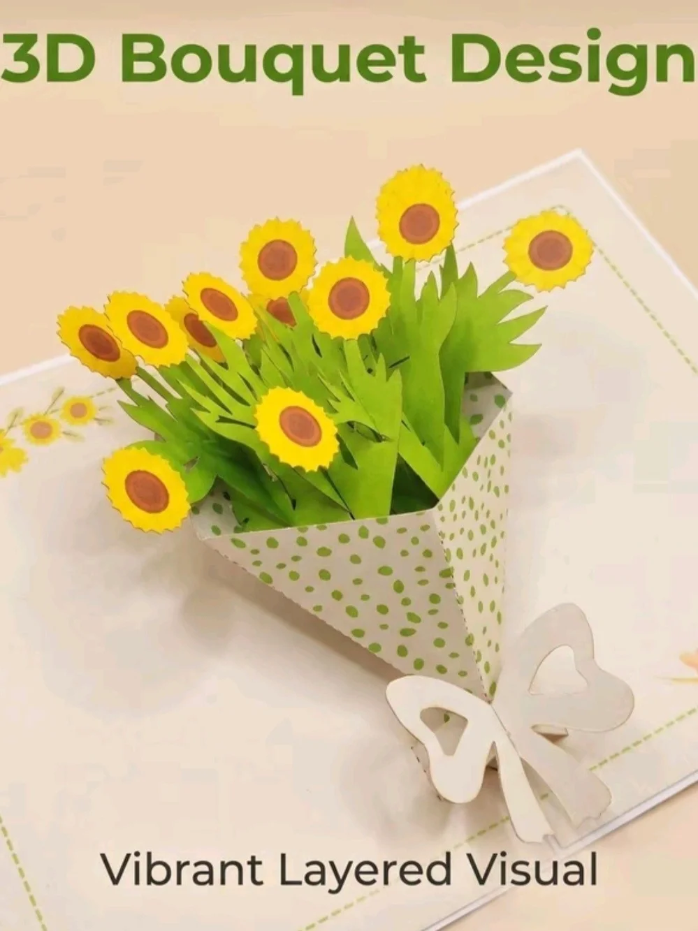 Sunflower Pop-Up Card Bouquet - Yellow
